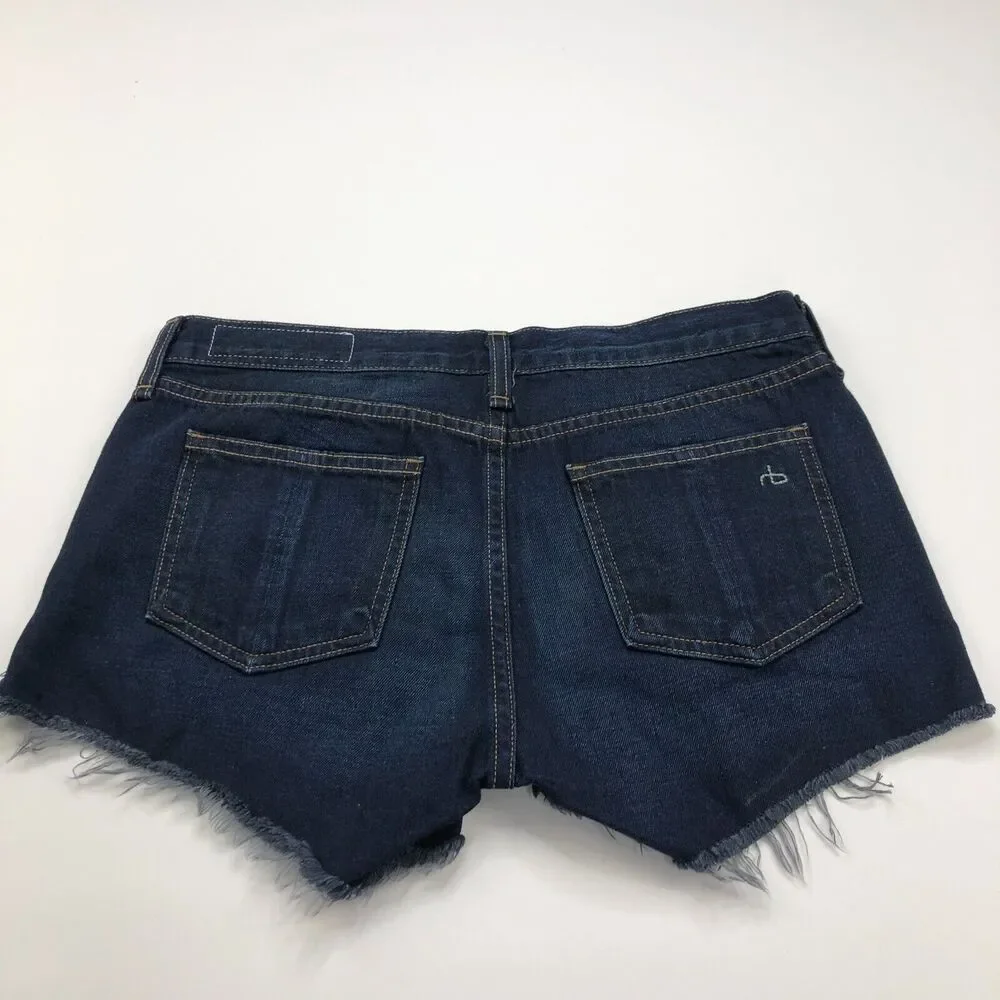 Rag & Bone Catskills 25 (Fit 30W) Cotton Denim Jean Mid Rise Shorts W1907K273CAT